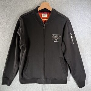 Vision Street Wear Bomber Jacket Black Mens Medium Skateboard MA-1 Streetwear